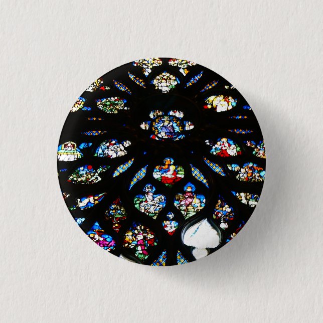 Rosette of Notre-Dame, Paris 3 Cm Round Badge (Front)