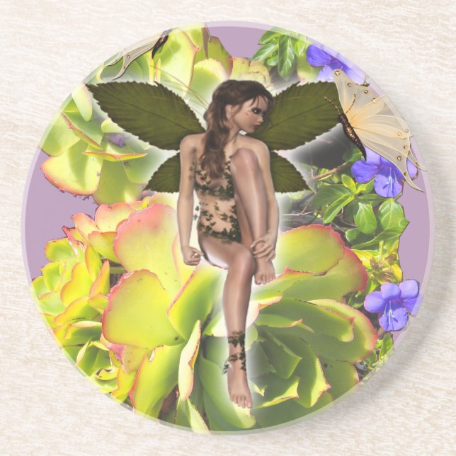 Rosette Succulent visitors Coaster (Front)