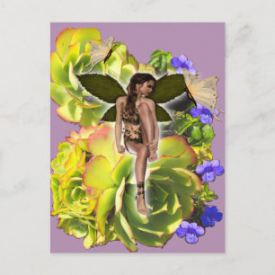 Rosette Succulent visitors Postcard