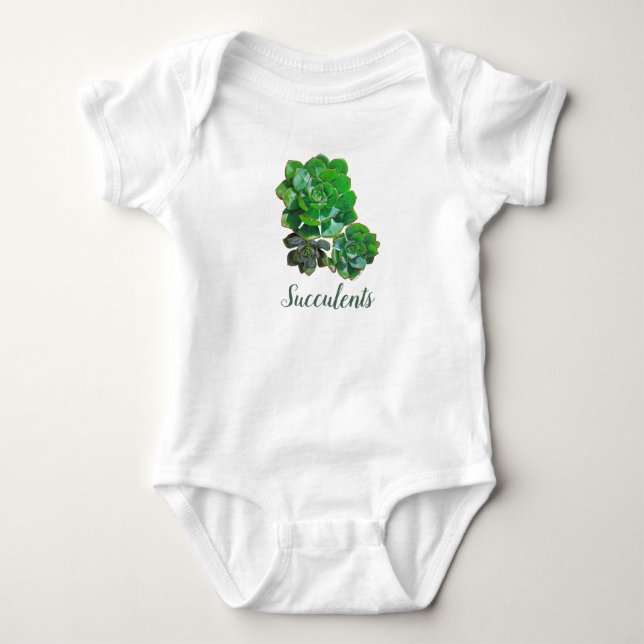 Rosette Succulents Baby Bodysuit (Front)
