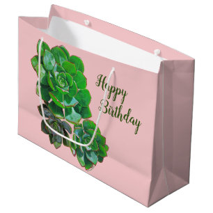 Rosette Succulents Large Gift Bag
