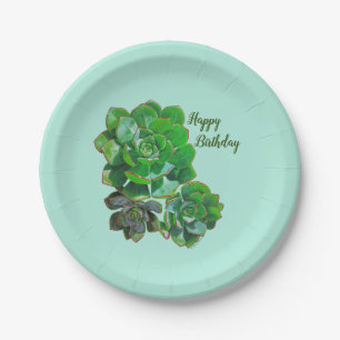 Rosette Succulents Paper Plates