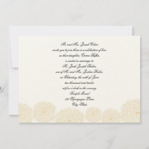 Rosettes Cream Hebrew Jewish Wedding Invitation