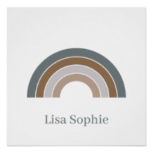 Rosewood and Lavender Rainbow Nursery Poster