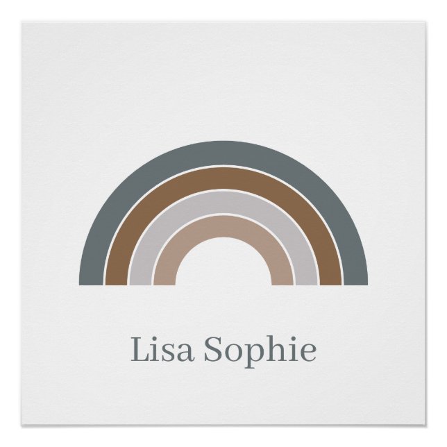 Rosewood and Lavender Rainbow Nursery Poster (Front)