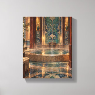 Rosewood Bathhouse with Jade Mosaic Canvas Print