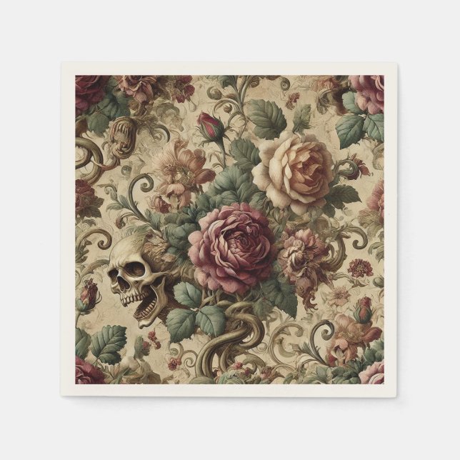 Rosewood Crematory – Gothic Floral  Napkin (Front)