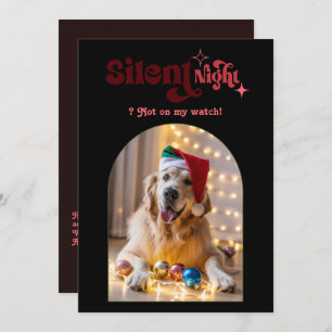 Rosewood Mahogany Retro Pet Dog Christmas Photo Holiday Card