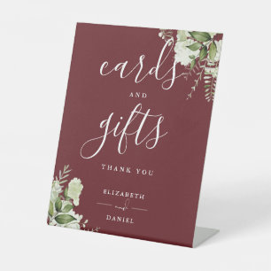 Rosewood Pink Floral Greenery Cards And Gifts Pedestal Sign