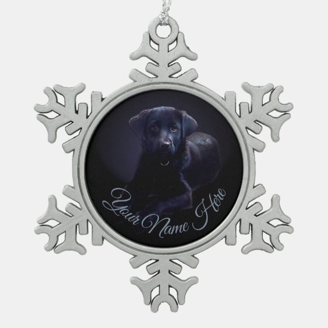 Rosey Ornament Puppy Dog Christmas Decoration (Front)