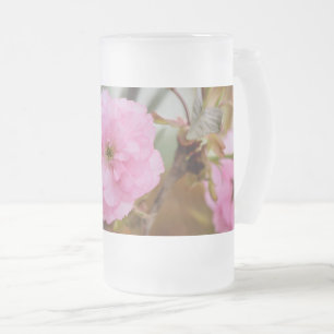 Rosey Pink Frosted Glass Beer Mug