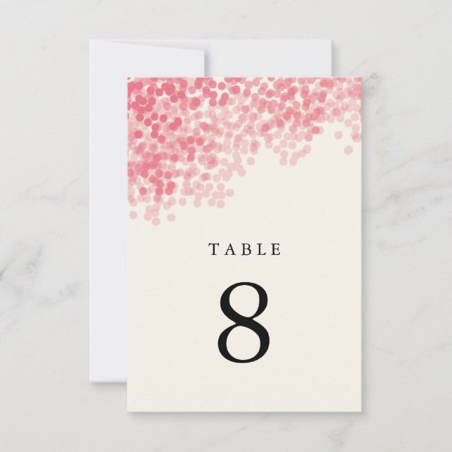 Rosey Pink Light Shower Table Number Cards (Front)