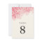 Rosey Pink Light Shower Table Number Cards