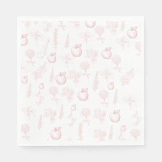 Rosh Hashana Apple Pink Toile Disposable Napkin