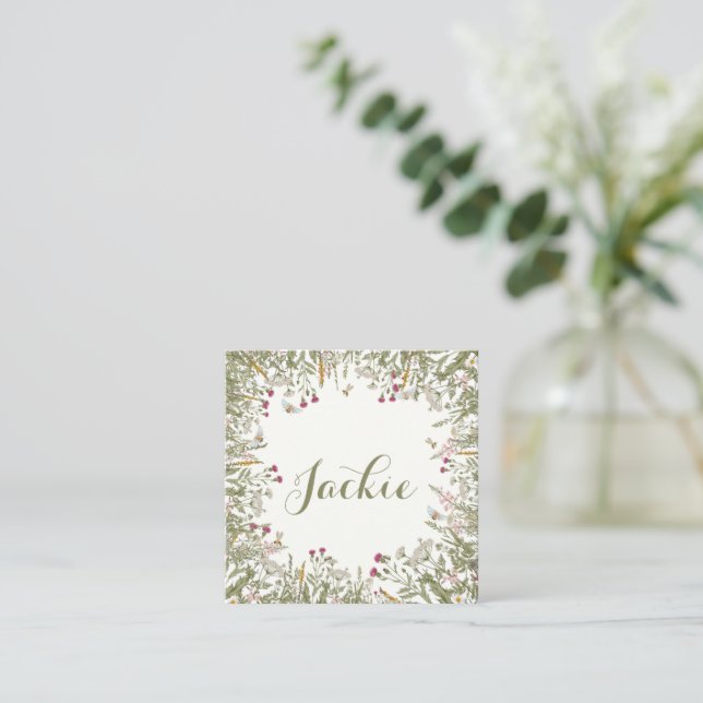 Rosh Hashana Floral Inspired Name Cards (Standing Front)
