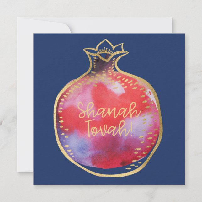 Rosh Hashana Hebrew Wishes Shana Tovah Holiday Card (Front)