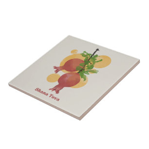Rosh Hashana Shana Tova Jewish New Year Tile