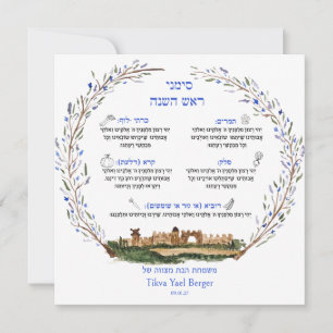 Rosh Hashana Simanim Jewish Blessing New Year Card