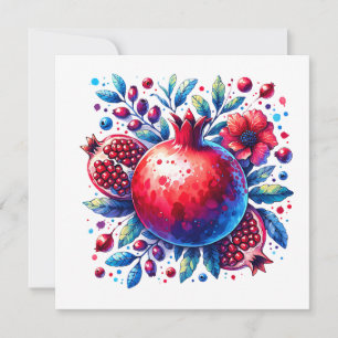 Rosh Hashana Water colour Pomegranate 