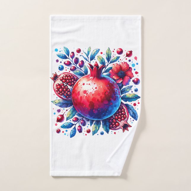 Rosh Hashana Water colour Pomegranate  Hand Towel (Hand Towel)