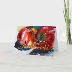 Rosh Hashanah Apple Painting Holiday Card