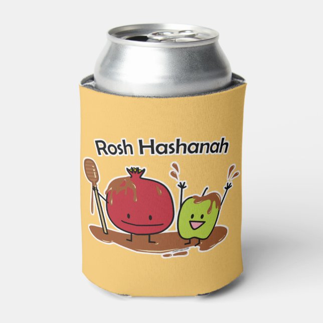 Rosh Hashanah apple pomegranate honey Jewish new Can Cooler (Can Front)