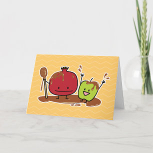 Rosh Hashanah apple pomegranate honey Jewish new Card