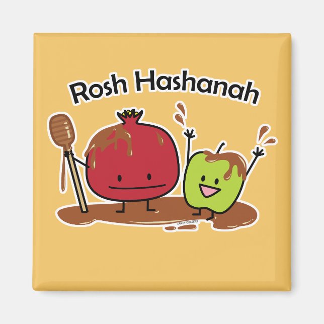 Rosh Hashanah apple pomegranate honey Jewish new Magnet (Front)