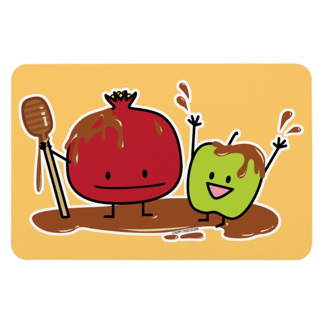 Rosh Hashanah apple pomegranate honey Jewish new Magnet (Horizontal)