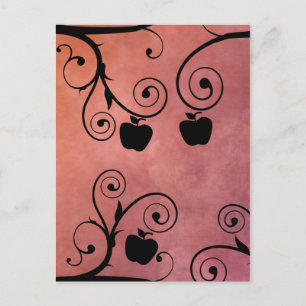 Rosh Hashanah Apple Silhouette Holiday Postcard