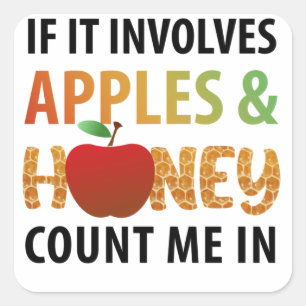 Rosh Hashanah apples and honey  Classic Round Stic Square Sticker