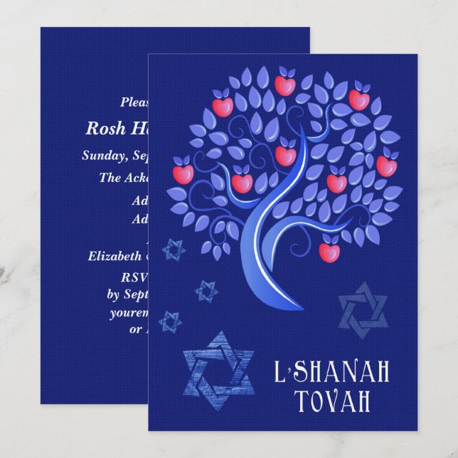 Rosh Hashanah Celebration Party  Invitation (Front/Back)