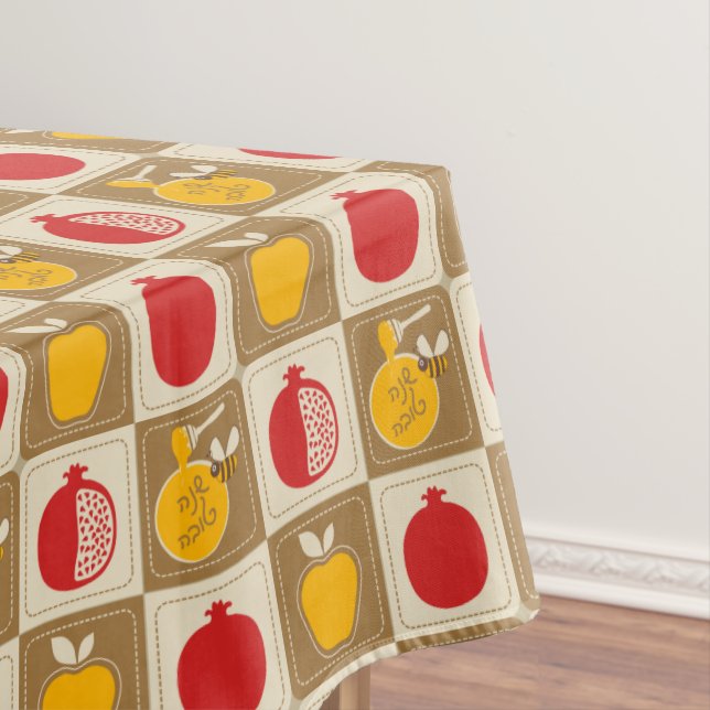 Rosh Hashanah Cotton Tablecloth (In Situ)
