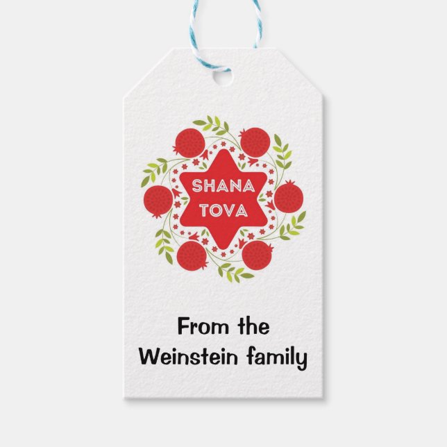 Rosh Hashanah Custom Gift Tags (Front)