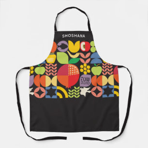 Rosh Hashanah Custom Modern Geometric Icons Apron