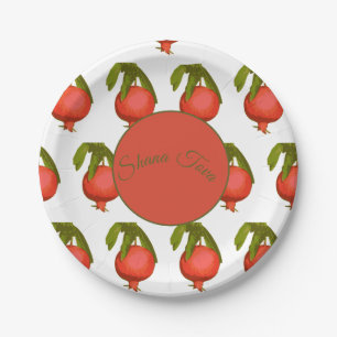 Rosh Hashanah Feast New Year Sweet Pomegranate Paper Plate