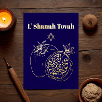 Rosh Hashanah Gold Foil Blue