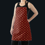 Rosh Hashanah Gold Jewish Menorah Symbol Burgundy Apron<br><div class="desc">Rosh hashanah gold Jewish menorah symbol design in all over apron, Burgundy back ground, for the Jewish New Year, Rosh Hashanah. Hebrew holiday, simple and practical, Suitable for all year round Intended for anyone celebrating the holiday to enjoy :) can change the background colour and customise it to your liking....</div>