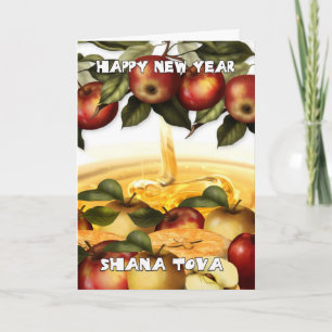 Rosh Hashanah Greeting Card With Apples