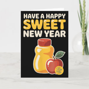 Rosh Hashanah Happy Sweet New Year Honey Bear Jewi Card