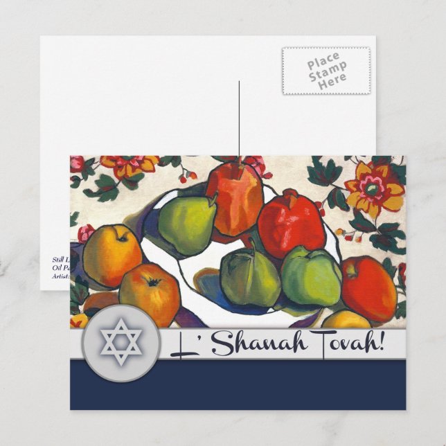 Rosh Hashanah | Jewish New Year Fine Art  Holiday Postcard (Front/Back)