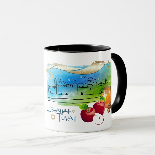 Rosh Hashanah | Jewish New Year Gift Mugs (Front Right)