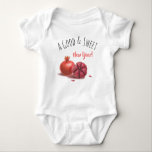 Rosh Hashanah Jewish New Year Holiday Pomegranates Baby Bodysuit<br><div class="desc">Happy Rosh Hashanah Jewish New Year Holiday Pomegranates Watercolor Illustration. Shana Tova! Hebrew Wishes text. Design for Front Side. "A Good & Sweet New Year!" Calligraphy Text, Pomegranates Watercolor Illustration - for Back Side design. Vintage, Autumn Holiday Festival, Birthday, Sukkot. Judaica. Hand Drawn Watercolor. Clothing & Shoes > Baby (0-24M)...</div>