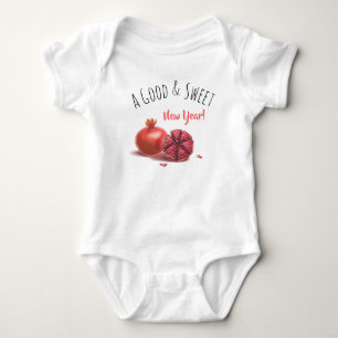 Rosh Hashanah Jewish New Year Holiday Pomegranates Baby Bodysuit
