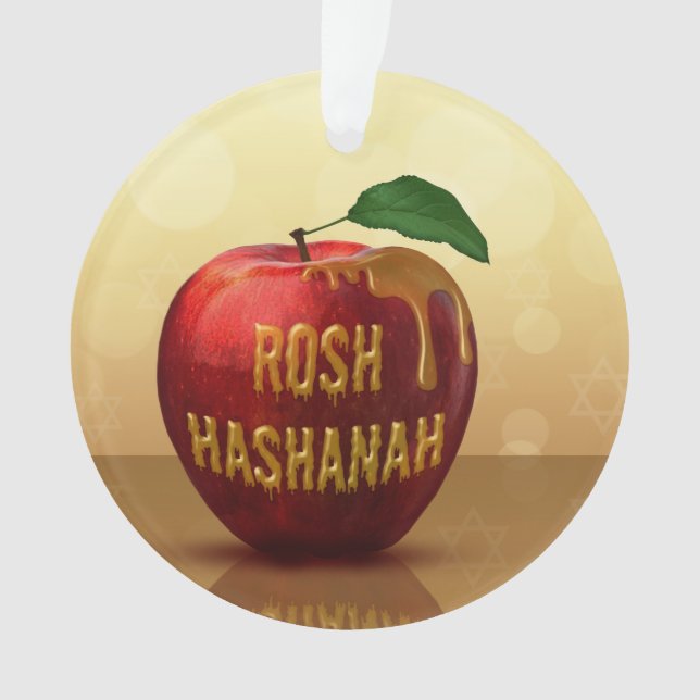Rosh Hashanah Jewish New Year Honey Apple Ornament (Front)
