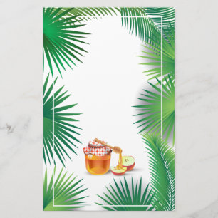 Rosh Hashanah Jewish New Year Honey Palm leaves Stationery