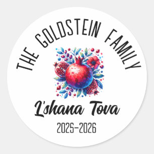 Rosh Hashanah Jewish New Year Personalised Name Ho Classic Round Sticker