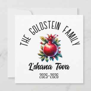 Rosh Hashanah Jewish New Year Personalised Name Ho Holiday Card