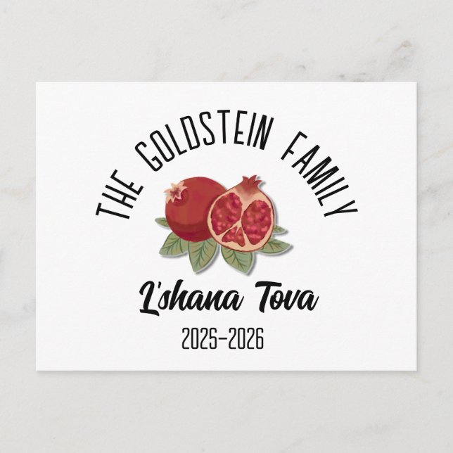 Rosh Hashanah Jewish New Year Personalised Name Ho Holiday Postcard (Front)