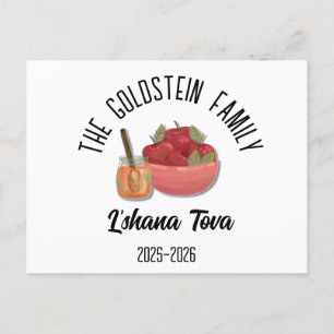 Rosh Hashanah Jewish New Year Personalised Name Ho Holiday Postcard